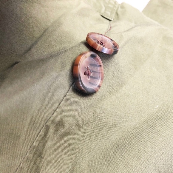 Banana Republic Women’s Army Green Button Down Lightweight Military Cargo Jacket - Picture 9 of 14
